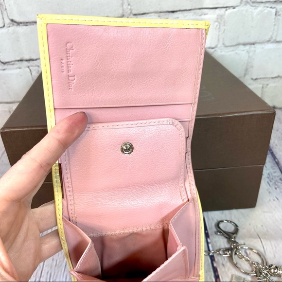 Christian Dior Pink Trotteur wallet with bag charm keychain - Picture 8 of 15